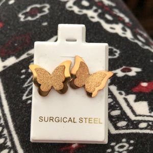 New Surgical Steel Butterfly Earrings